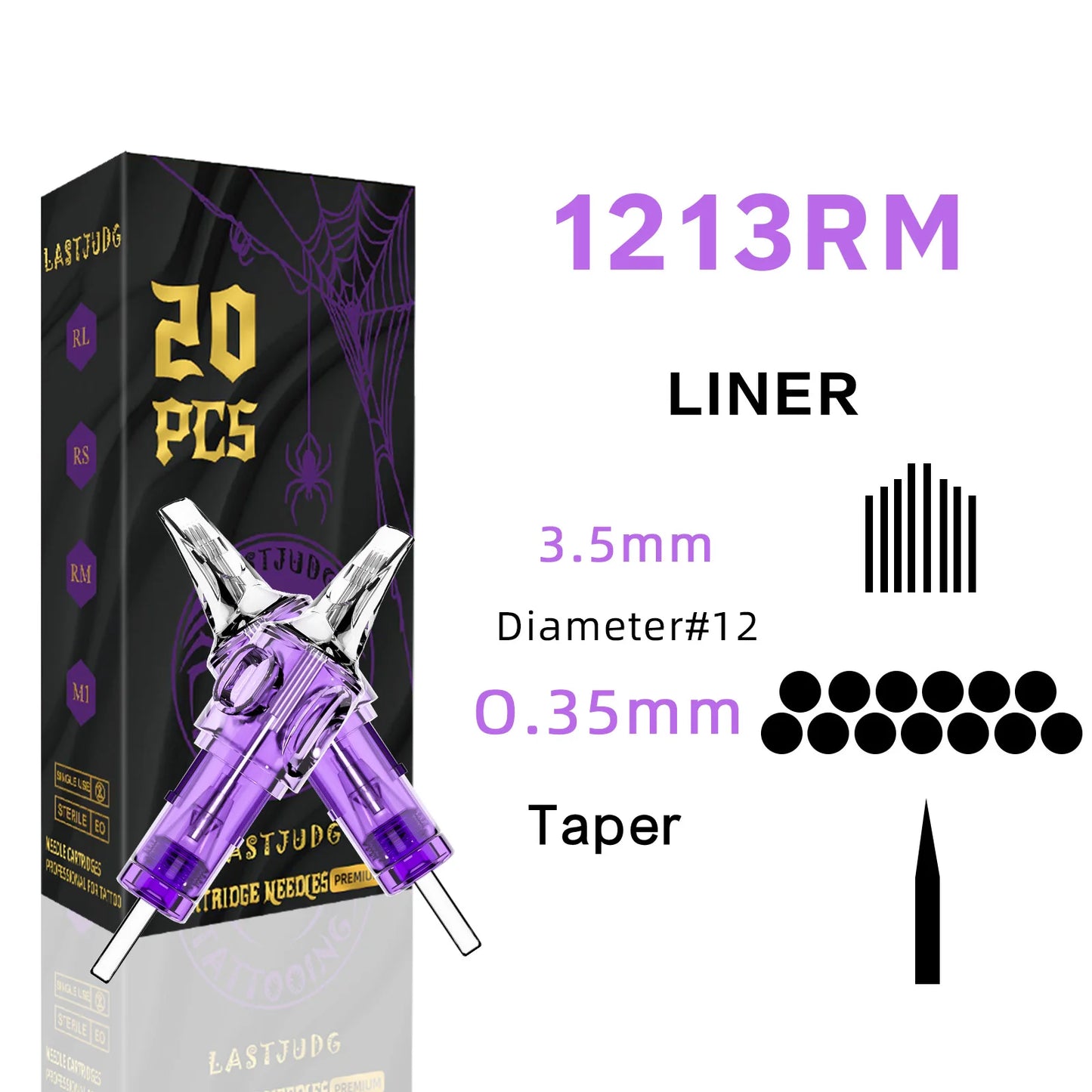 LASTJUDG Tattoo Needles 20PCS Disposable Tattoo Needles RL RS M1 RM Permanent Makeup Tattoo Cartridge Needle For Tattoo Pen