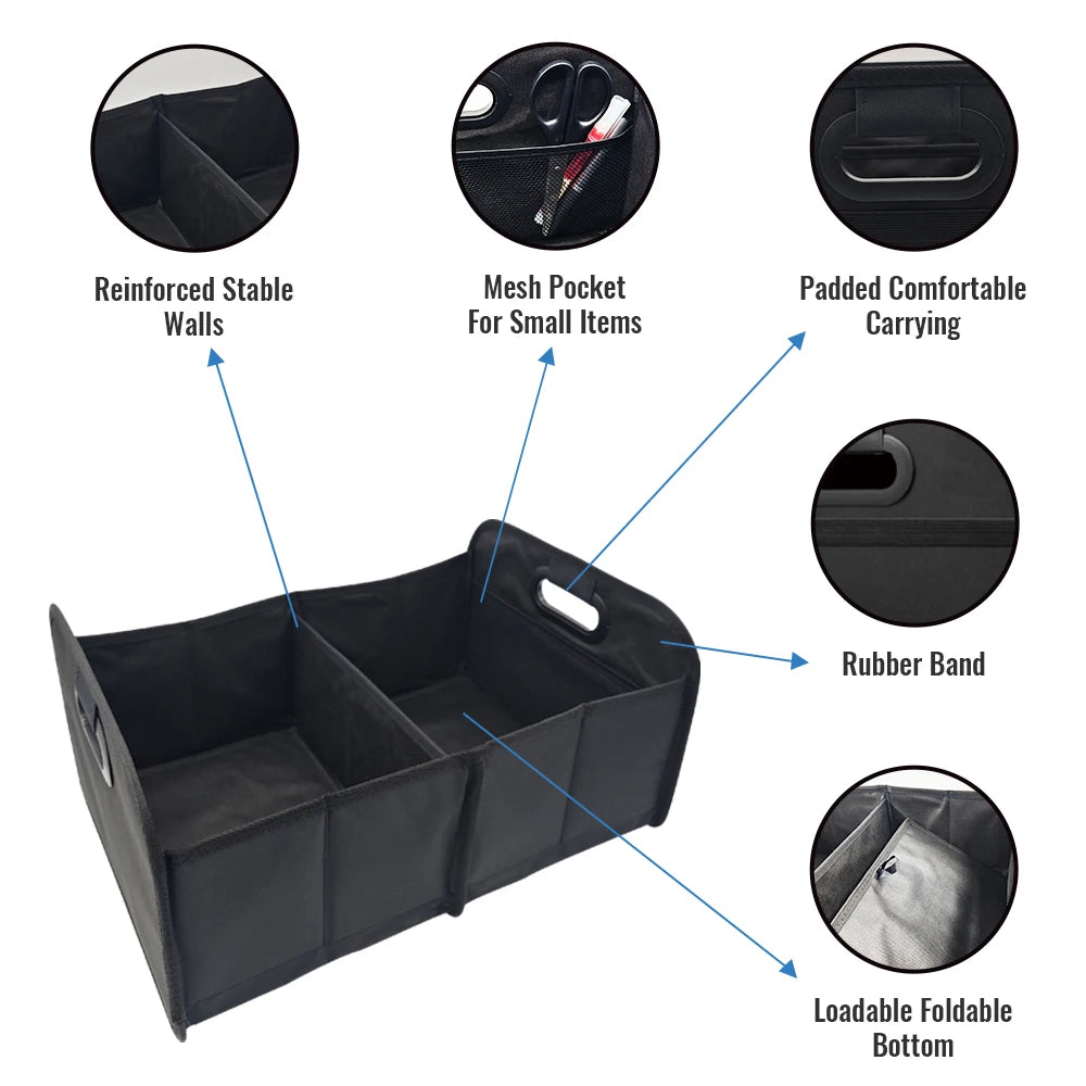 Trunk Organizer for suv, Foldable portable car storage box for camping outdoor storeroom,space saving multi functional
