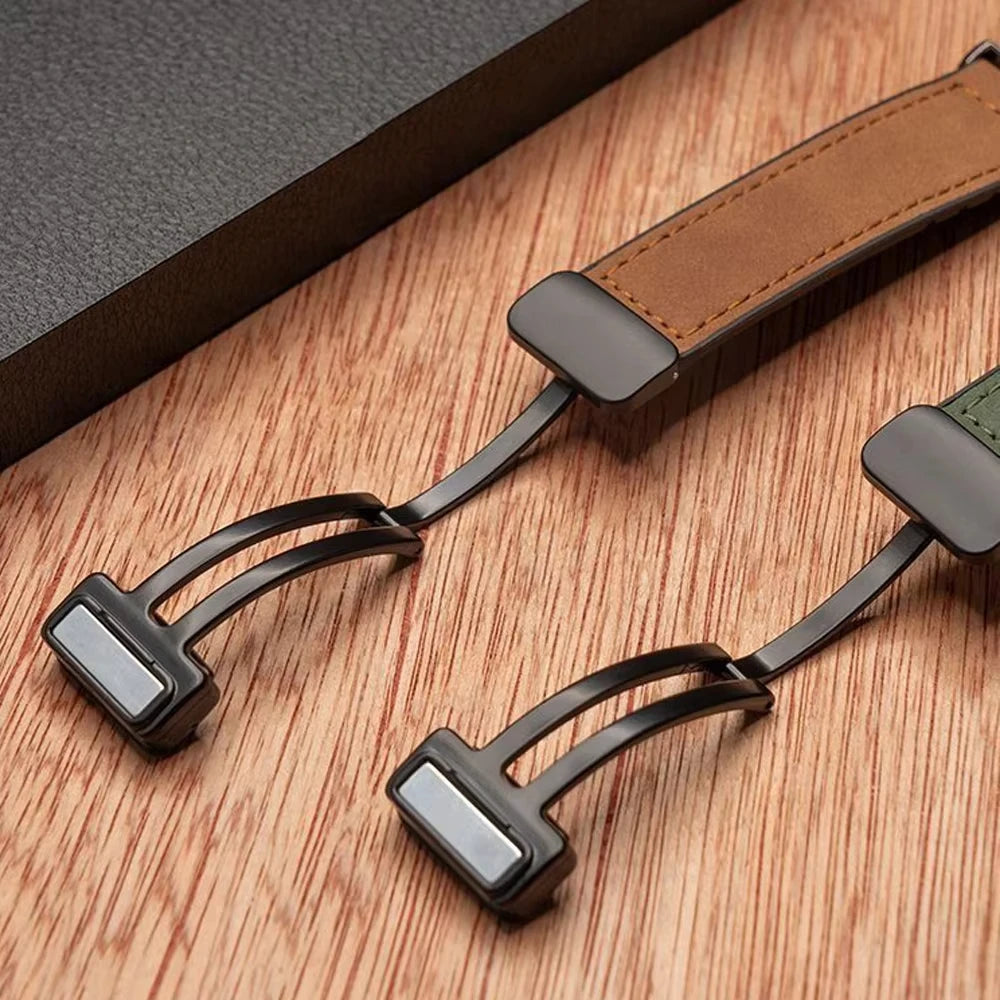 22mm Leather Silicone Strap For Huawei Watch 5/4/3 Pro Magnetic Buckle Bracelet For Huawei Watch GT 5 Pro GT5 GT4 GT3 GT2 Band