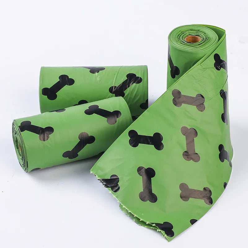 Fully Biodegradable Pet Poop Pickup Bags Doggie Bags Disposable Cat Poop Biodegradable 1 roll pack