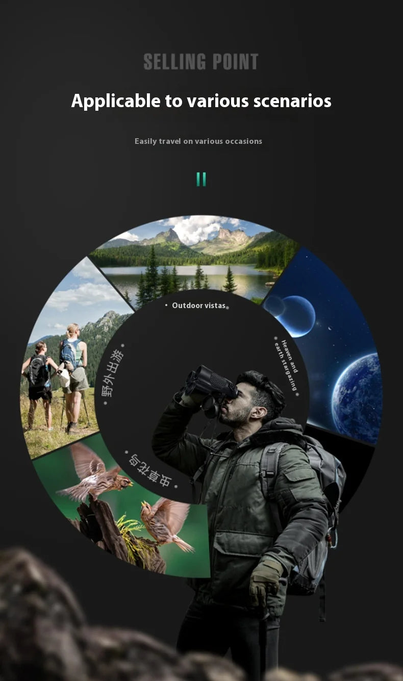 12X42 Binoculars Adults High Powered Professional FMC Lens Central Focus Wide Angle Ideal for Bird Watching Camping