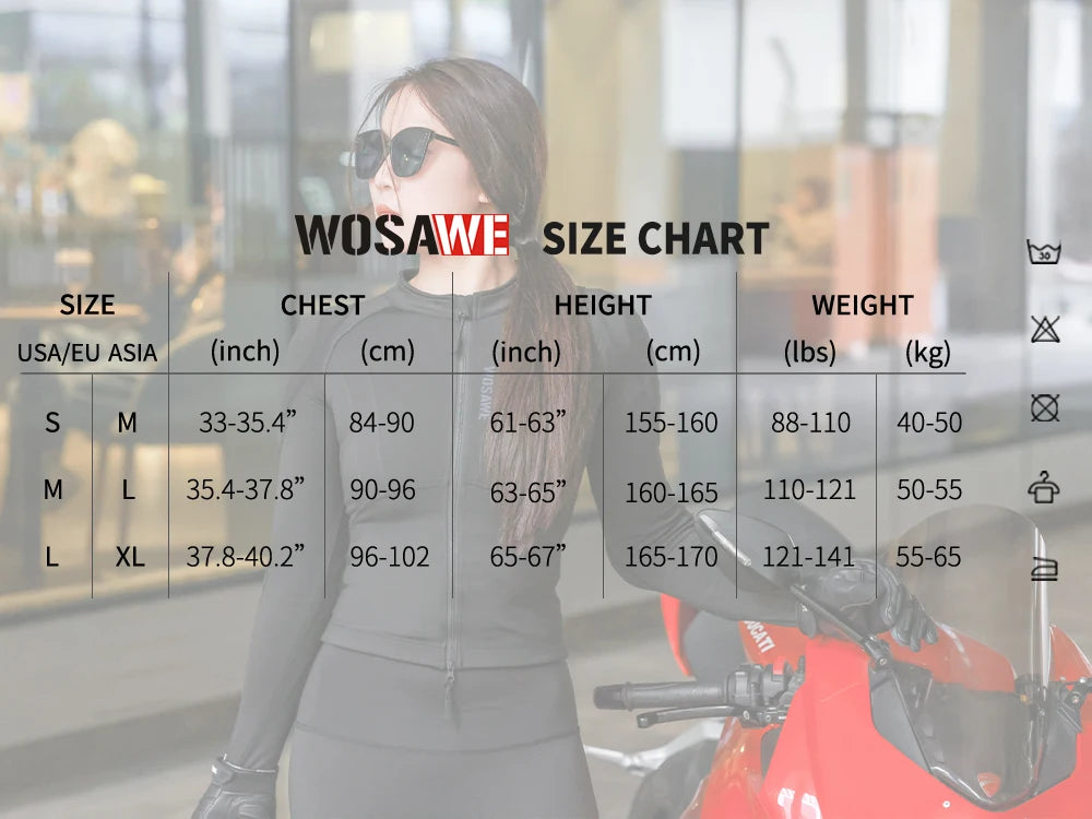WOSAWE Women Motorcycle Soft Armor Full Body Summer Motorbike Protective Jacket Motocross Racing Pants CE Approved