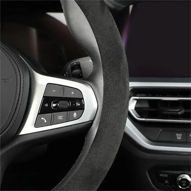 Suede Cover for All Seasons Auto Steering Wheel Cover Ultra-thin Non-slip D-shaped Round Breathable Car Steering Wheel Protector