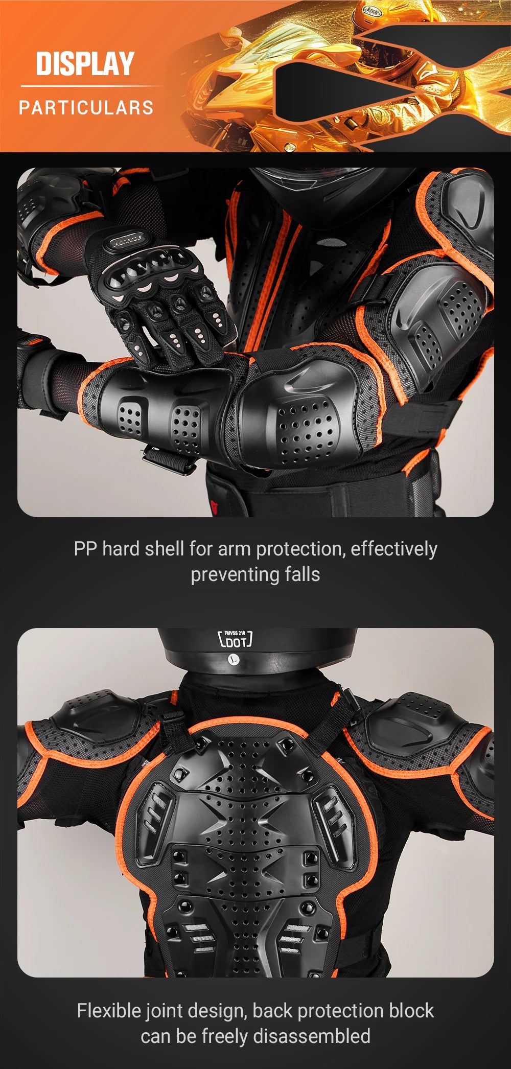 New Motorcycle Jackets Men's Full Body Armor Protection Jackets Motocross Enduro Racing Moto Protective Equipment Clothes S-4XL