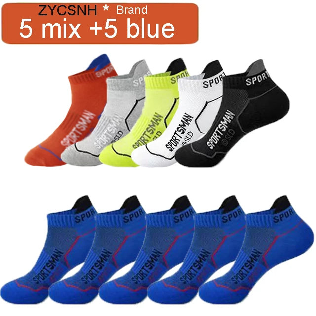 10 Pairs/ Lot Men Sport Socks Cotton Thin Mesh Socks Bright Color Running Socks Breathable Low Cut Sport Socks For Men