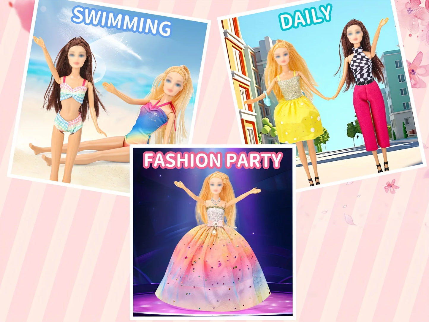 Random 70 PCS Gorgeous Doll Clothes and Accessories for 11.5 Inch fashion Doll -doll House Accessories- A Perfect Gift for Girls