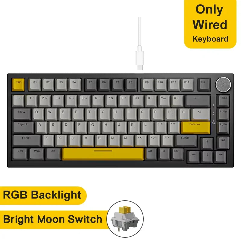 Ajazz AK820/AK820Pro gaming mechanical keyboard Bluetooth 5.1/Wireless/wired c custom keyboard with heat exchange sealed button