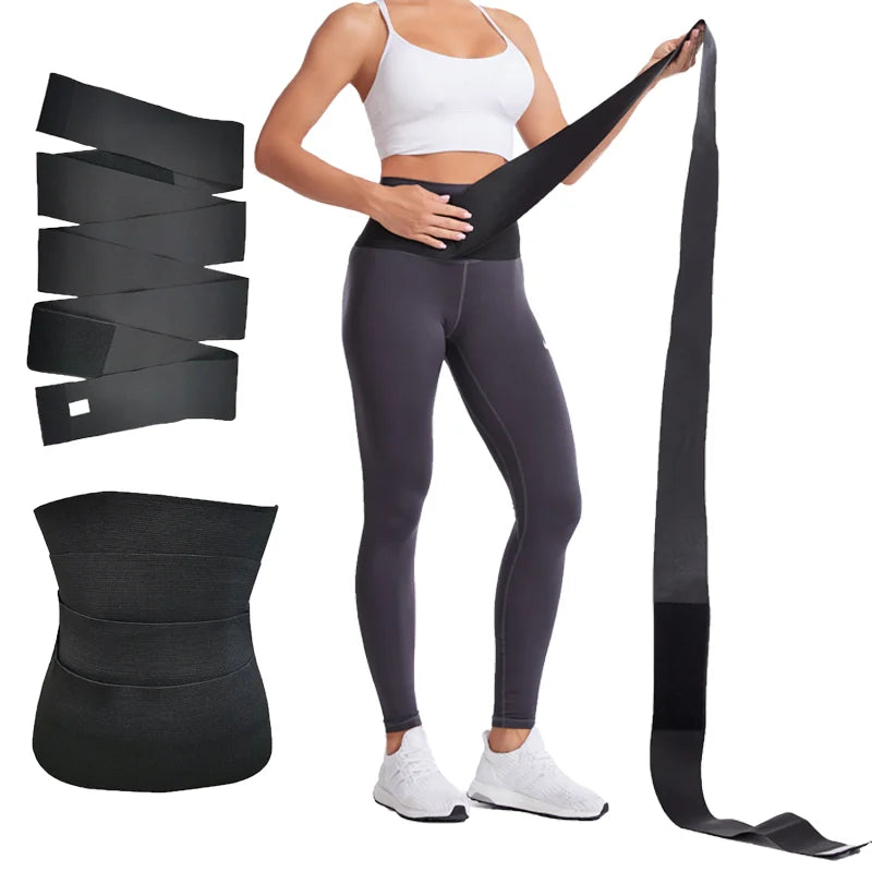 YBFDO Women Waist Trimmer Wrap Bandage Belt Waist Trainer Shaperwear Tummy Control Slimming Fat Burning Fitness Body Shaper