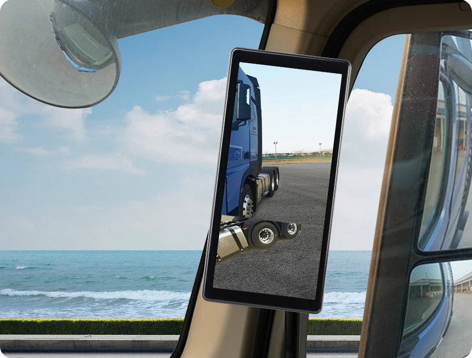 GreenYi BSD Radar Alarm Car DVR Video Recording 2 Channel AHD Side View Camera with Truck Buses 10.36 Inch Rear Mirror Monitor