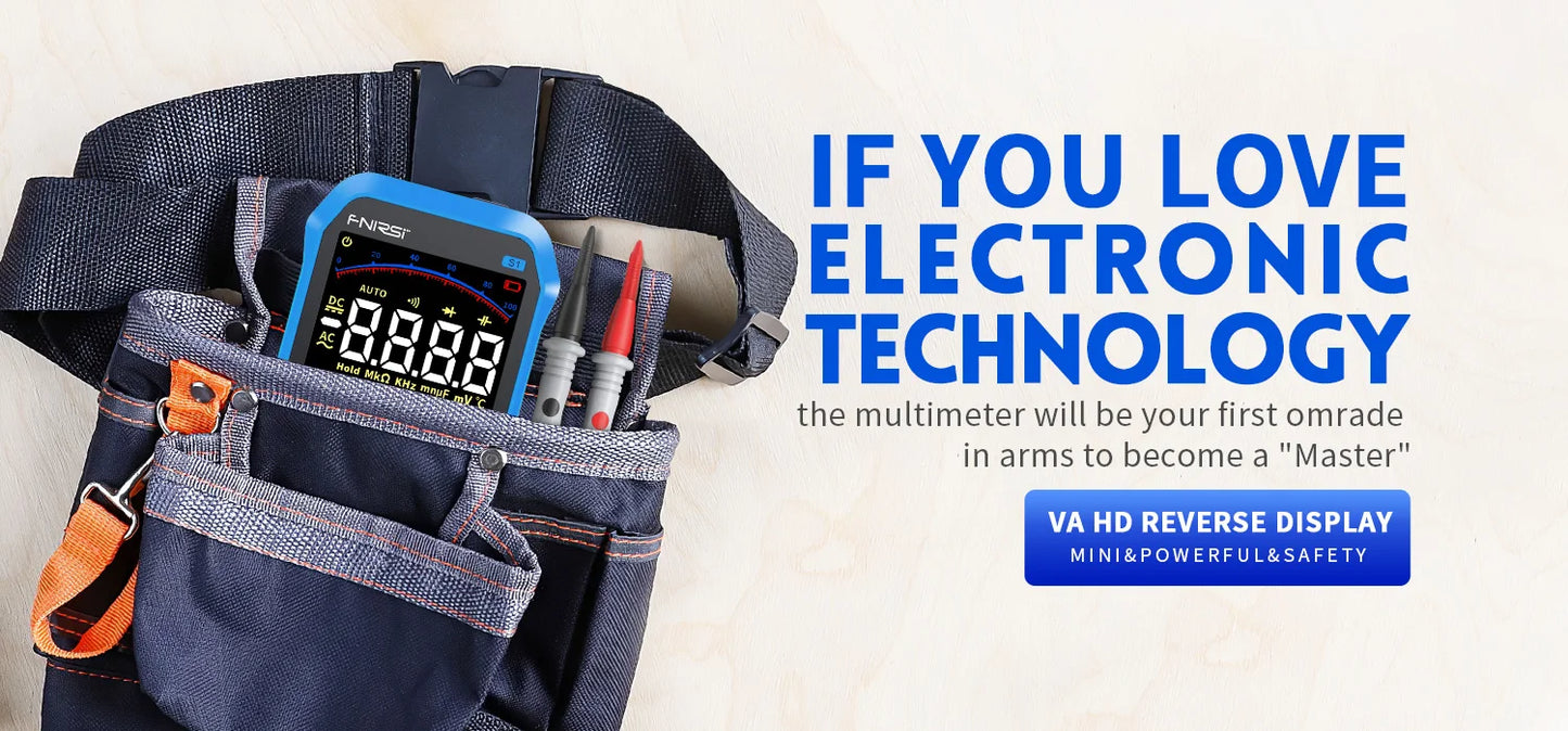 FNIRSI-S1 Digital Multimeter 9999counts AC DC Voltage Resistance Capacitance Diode NCV Hertz Live Wire Tester With Thermocouple