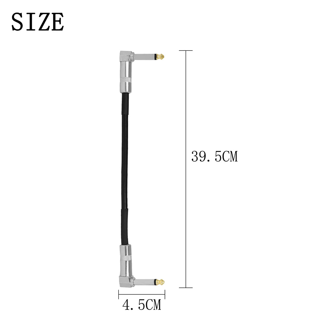 Guitar Effects Pedal Cable 6.35Mm Connecting Wire 30cm Flat Patch Connector Metal Heads Copper Core Cables Guitar Accessories