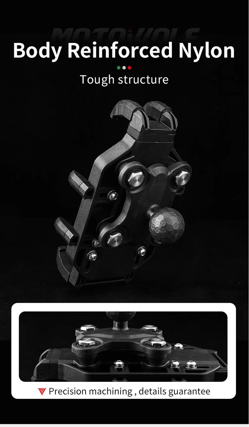 Motorcycle Wireless Charging Phone Holder Cradle 3.0 Quick Charger GPS Moto Support Cellphone Handlebar Mount for 4-7 inch Phone