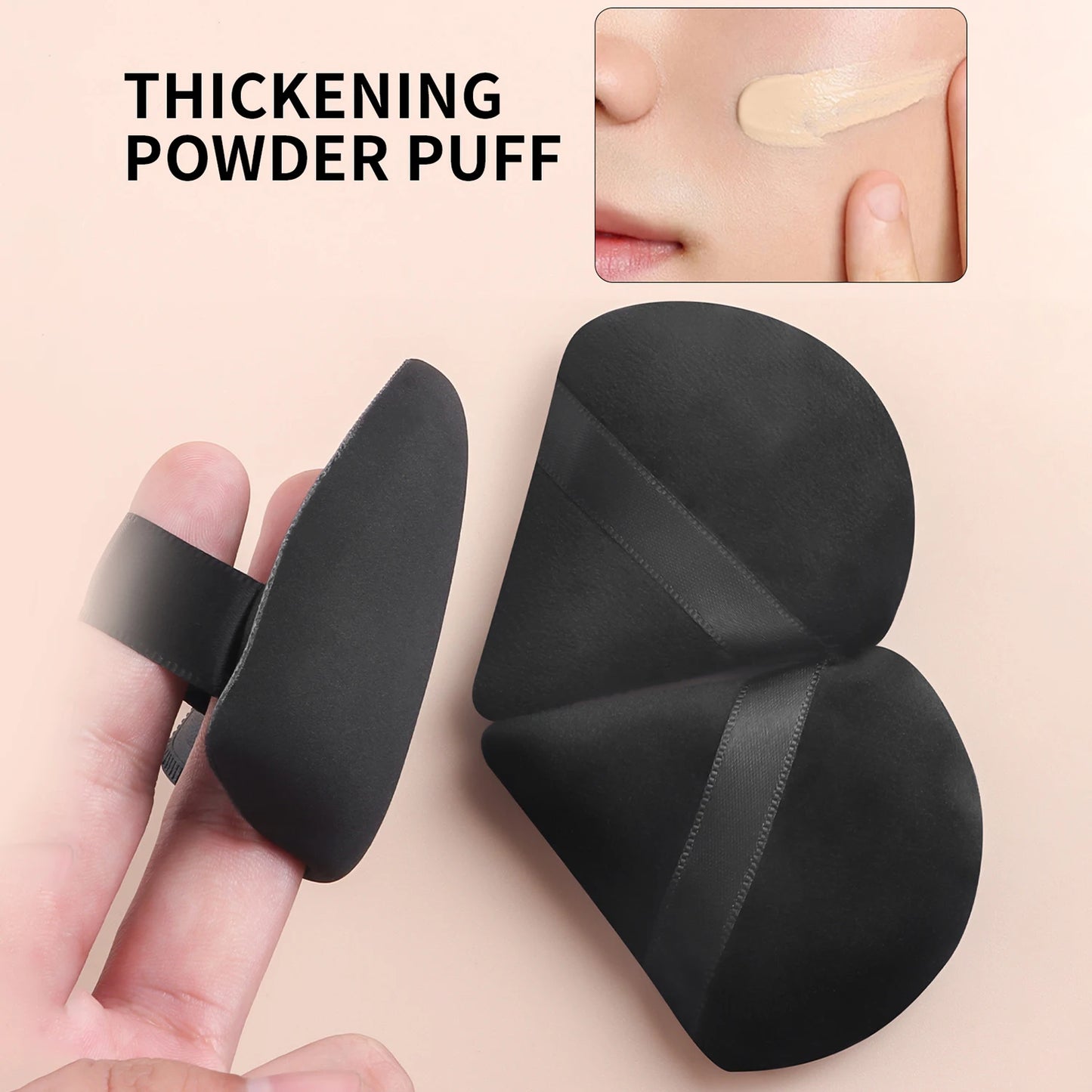 foundation brush & triangular air cushion powder puff + fan powder puff-minimalist fashion make-upand beauty tool set