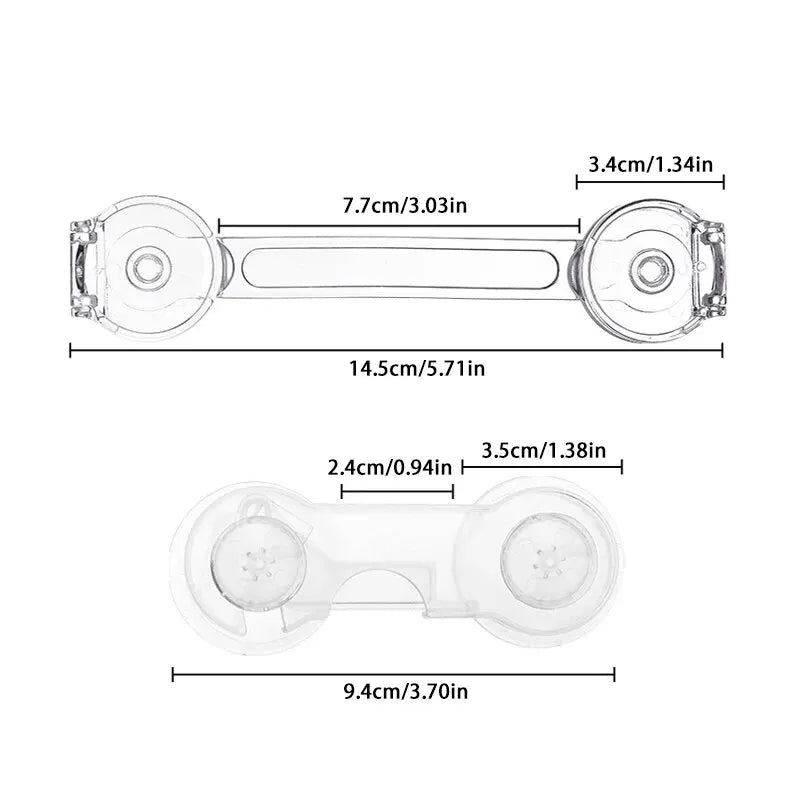 5PCS Child Safety Lock Drawer Anti Opening Lock Transparent Fridge Cabinet Door Lock Multi-functional Protection Safety Latch