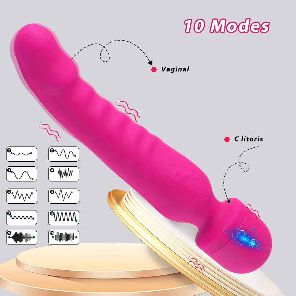 Powerful AV Magic Wand Dildo Vibrator for Women Clitoris Stimulator Erotic Toys G Spot Vagina Massager Adult Sex Toys for Female