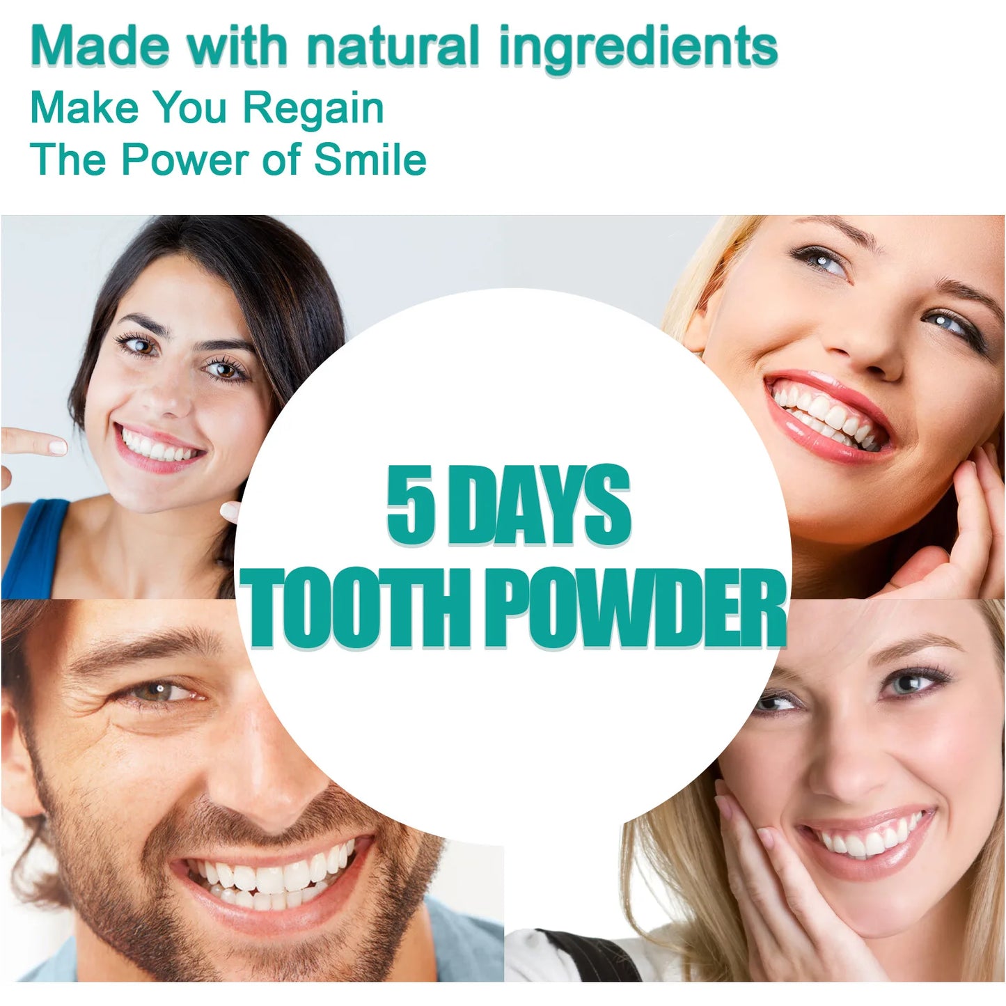 EELHOE Teeth Whitening Powder 5 Days Tooth Cleaning Oral Hygiene Care Plaque Stains Tartar Removal Stains Natural Cleaning Tool