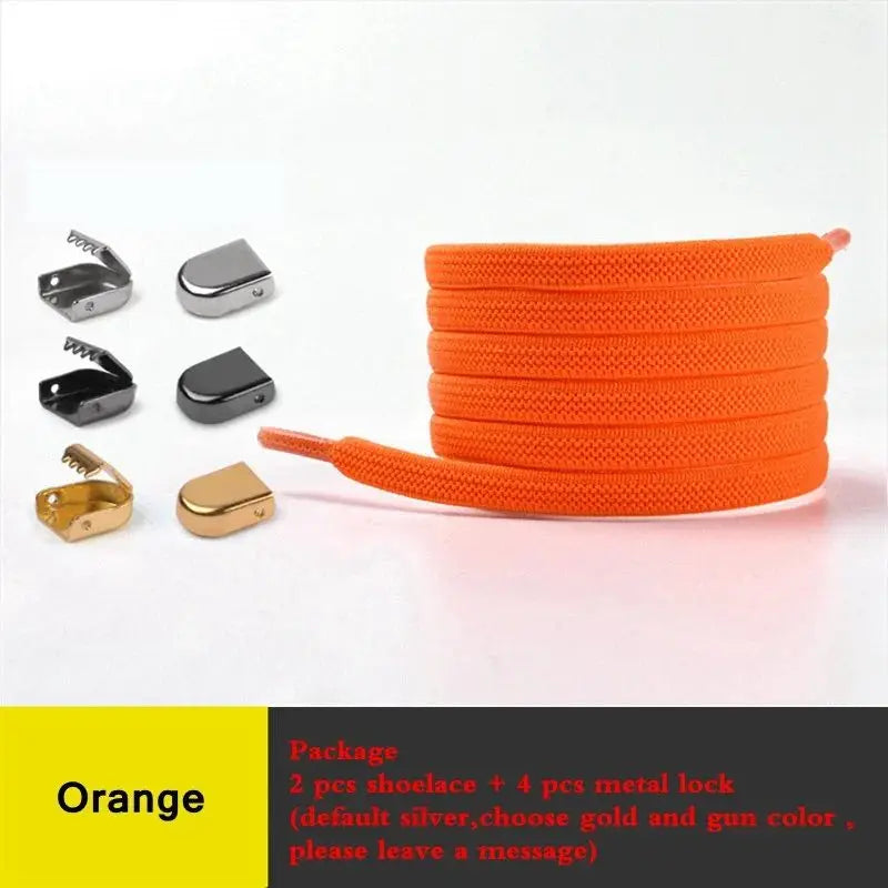 Elastic Flat Shoelaces No Tie Shoe Laces Outdoor Leisure Sneakers Quick Safety Flat Shoe Lace Kids and Adult Unisex Lazy Laces