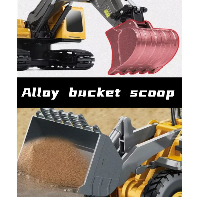 2024 New 11CH RC Excavator 1:20 Remote Control Truck 2.4G RC Crawler Engineering Vehicle Excavator Truck Radio Control Toys Gift