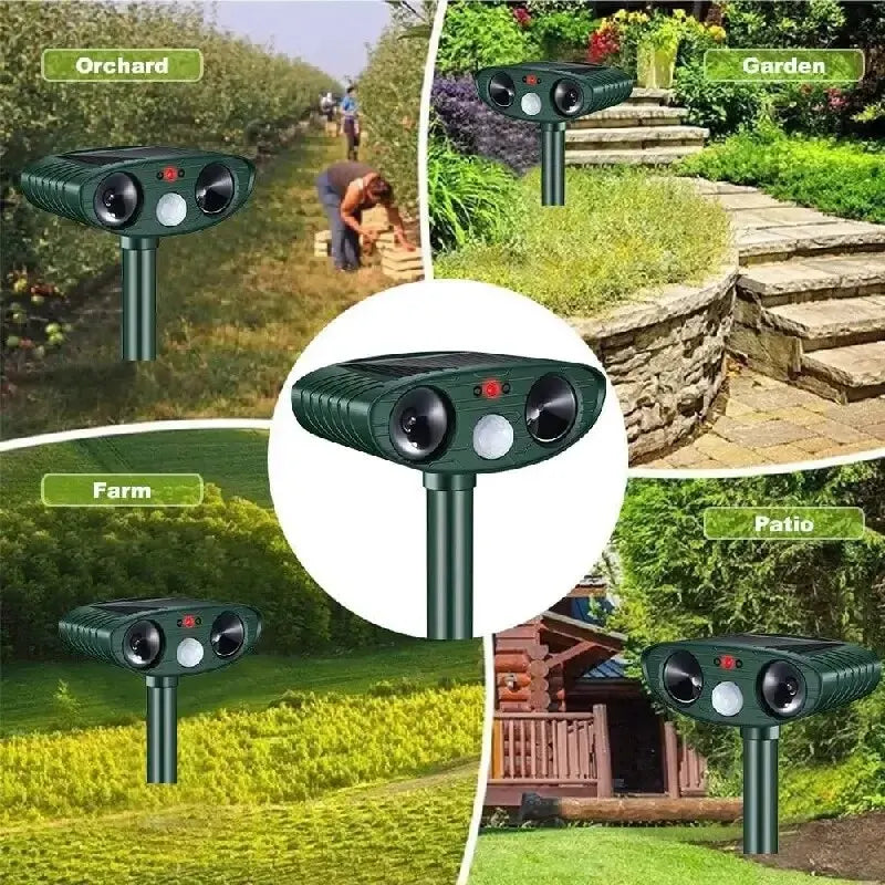 1pc ultrasound  Repellant Cat Dog Repellant Solar Powered Rechargeable Garden Waterproof creature Deterrent For Farm Yard