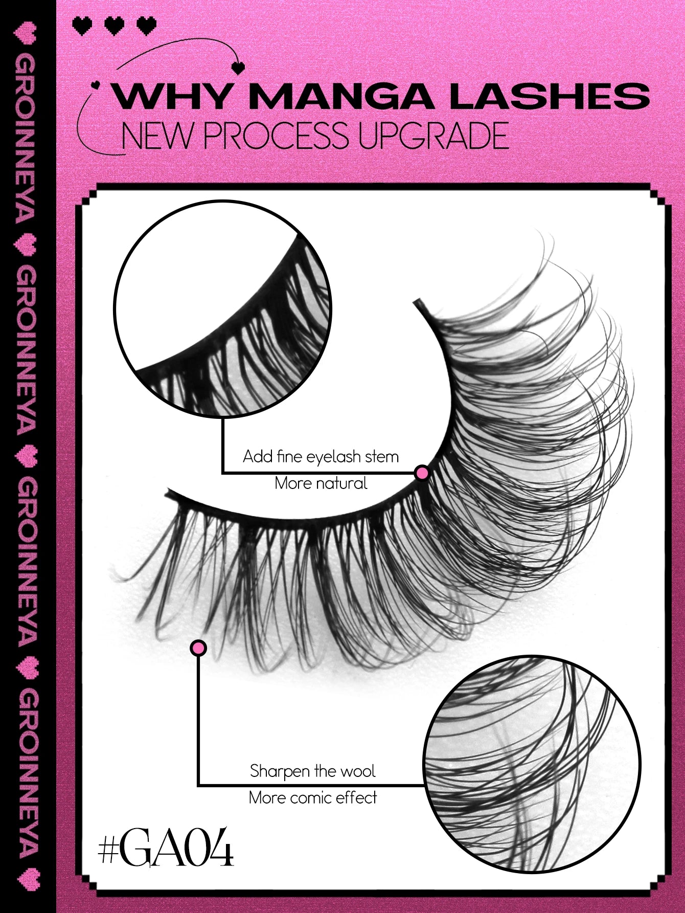 GROINNEYA False Eyelashes Faux Mink Eyelashes Fluffy Faux Mink Lashes Wispy Eyelashes Extension Effect Lashes Volume Mink Lashes
