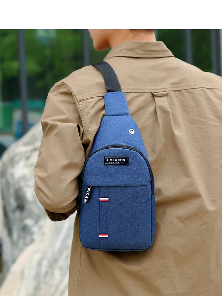 Chest Bag New Men Simple Nylon Fashion Waterproof One Shoulder Crossbody Bag