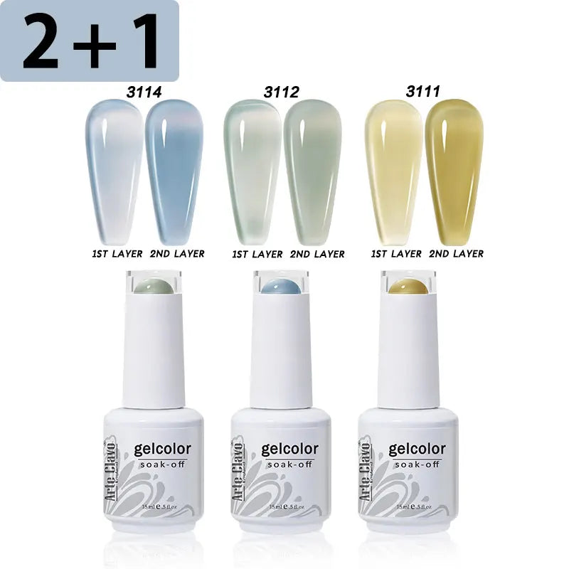 3PCS/Set Arte Clavo Gel Nail Polish Kit 15ml Nail Art UV LED Gel Set For Manicure Long Lasting Gel Polish Set Soak off Varnishes