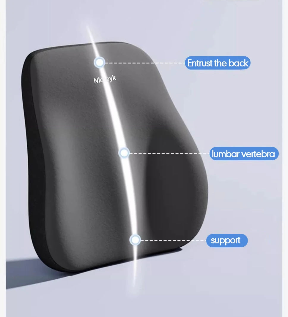 Car Memory Foam Headrest Car Neck Pillow Lumbar Waist Cushion Universal Waist Support Car Seat Pillow Accessories Interiors
