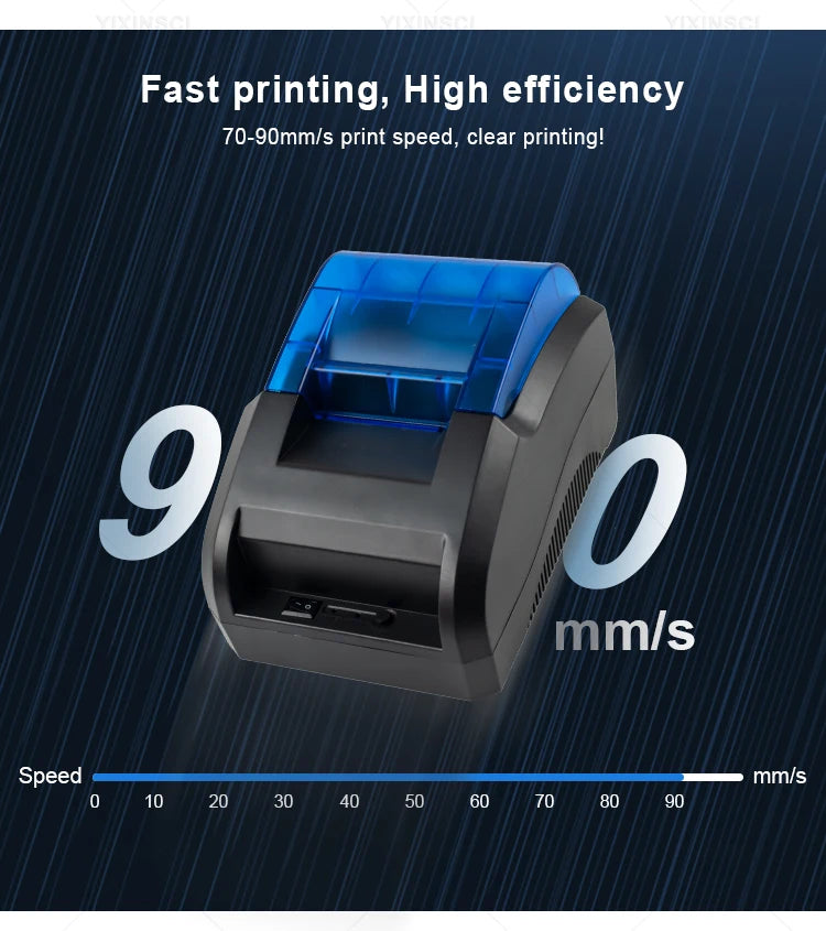 58mm Desktop Portable Bluetooth Wireless Thermal Printer Receipt Bill POS Compatible with Windows/Mac/Android/iOS Systems