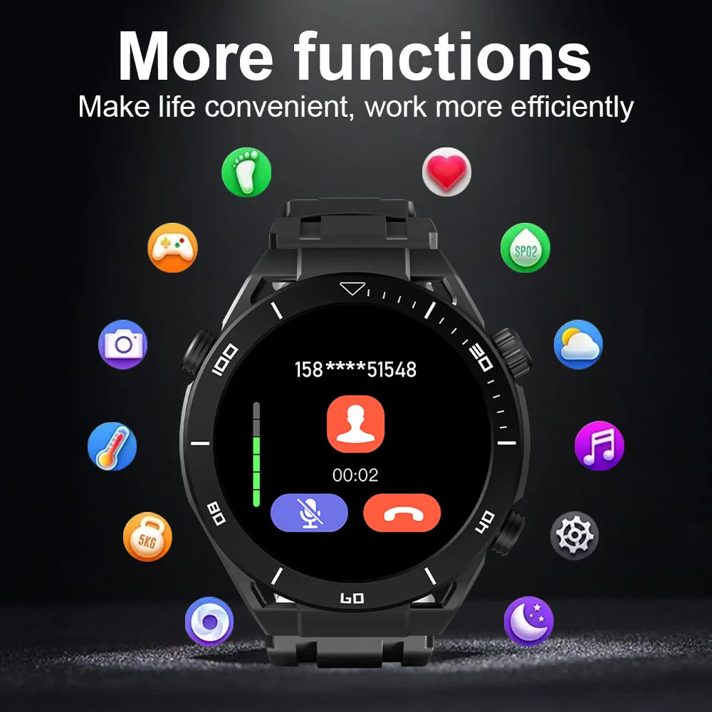 New Sports Smart Round Watch Bluetooth Call Compass Information Reminder Sleep Monitoring For Men Women Android IOS Smartwatch