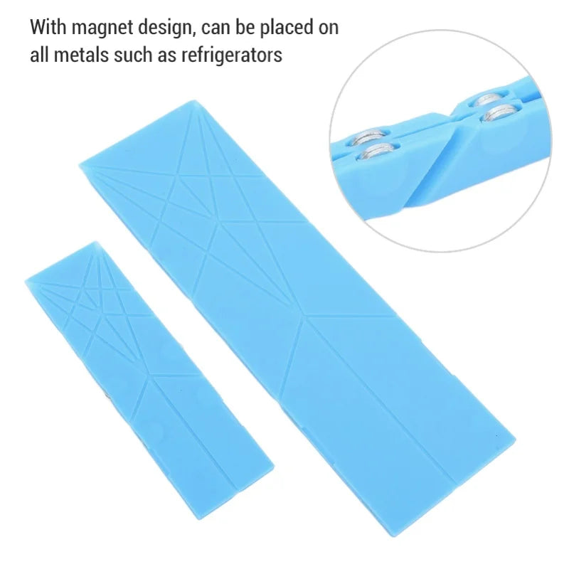 2Pcs 3 In 1 Measuring Spoons Polygons Flat Folding Multifunction Folds For Baby Complementary Food Kitchen Gadget Green