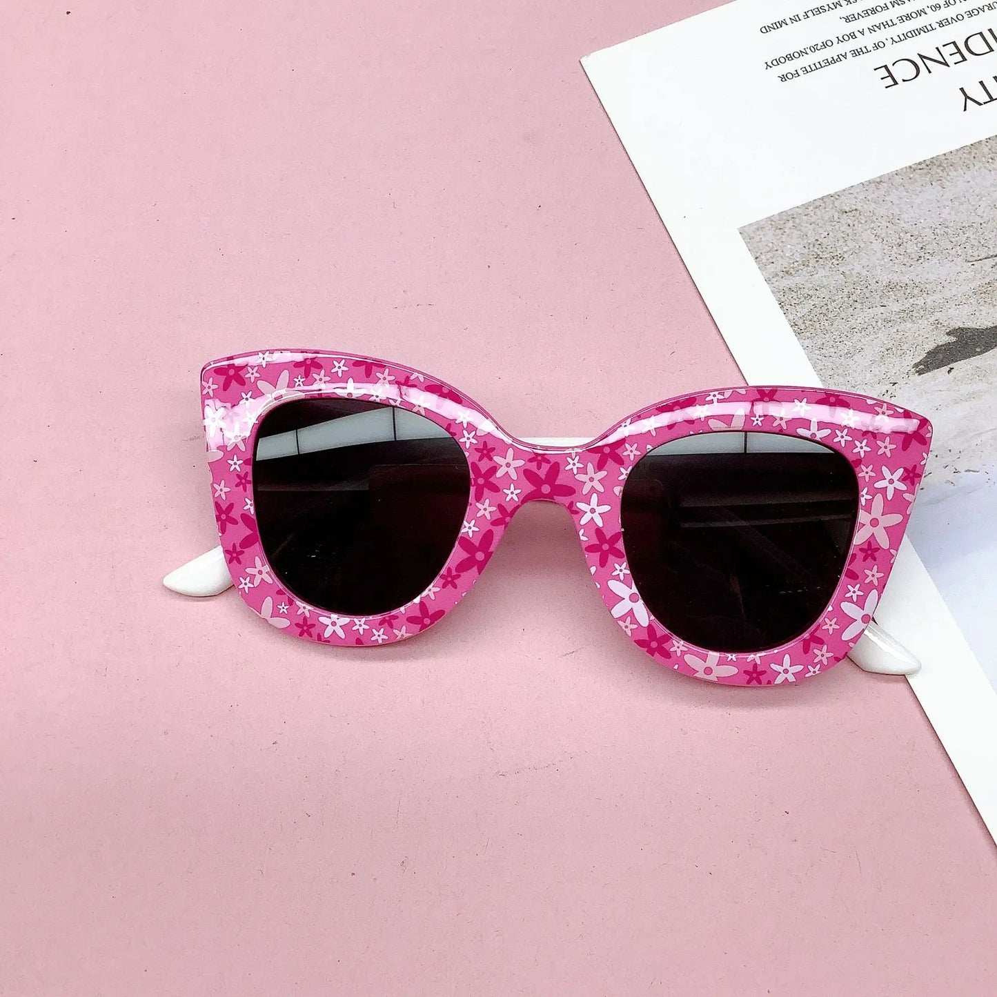 Fashionable New Travel Bag Flower Children's Sunglasses Anti UV Baby Boys And Girls Eye Protection Glasses