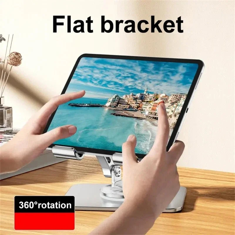 360 Rotation Foldable Laptop Bracket Mobile Phone Tablet Bracket Aluminum Alloy Desktop Lazy Backet Height Adjustable for iPad