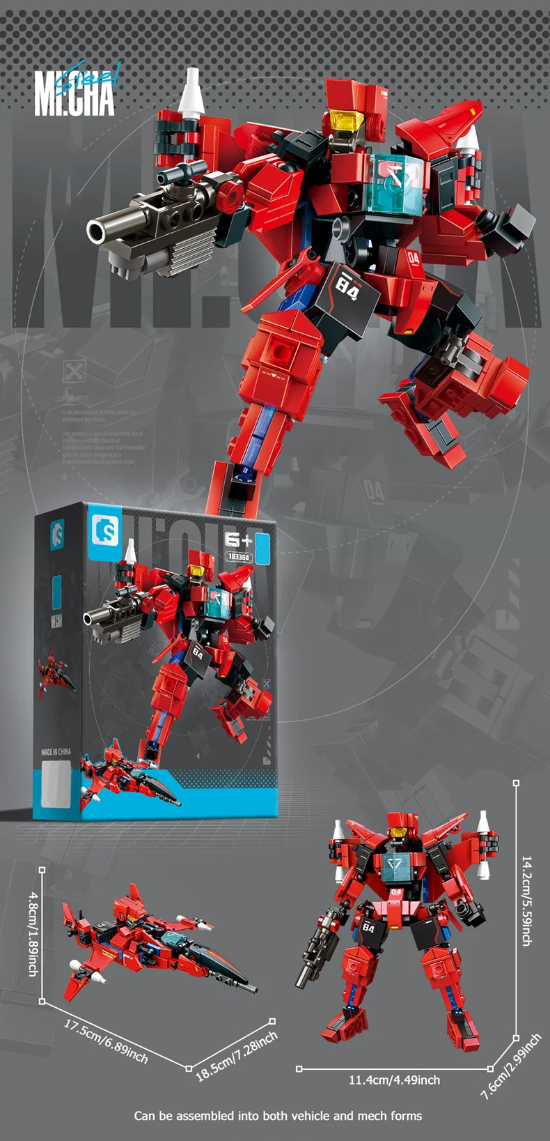 SEMBO Transforming Mech Assemblage Building Block MOC Robot Model Bricks Car Construction Set Kids Toys for Boys Birthday Gifts