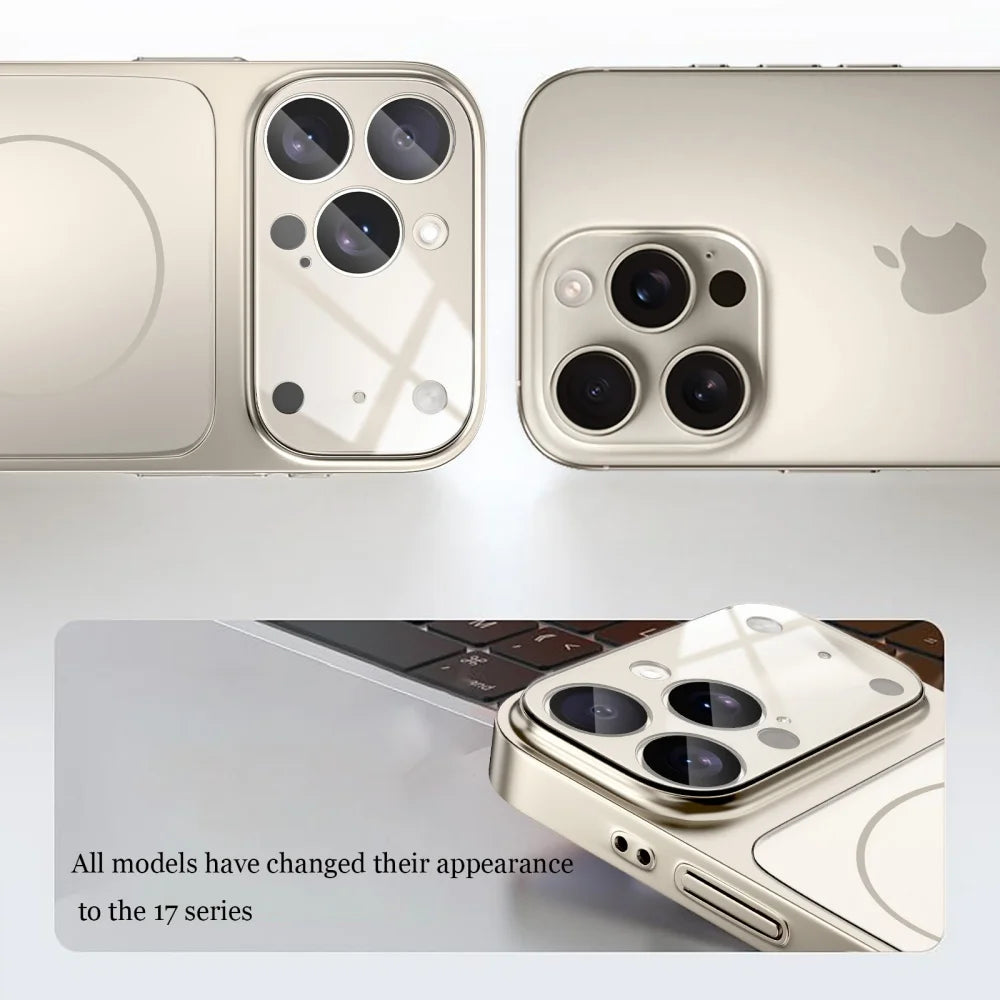 Original Glass Nano Matte Case For iPhone 17 16 15 14 13 Pro Max 17Air Magnetic For Magsafe Wireless Charging Armor Funda