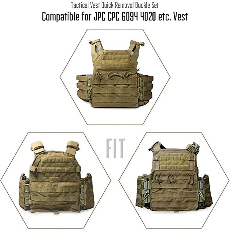 Tactical Vest Quick Release Buckle Molle Kit Universal Airsoft Vest Quick Removal Buckle Set Hunting Accessories 1PCS/2PCS