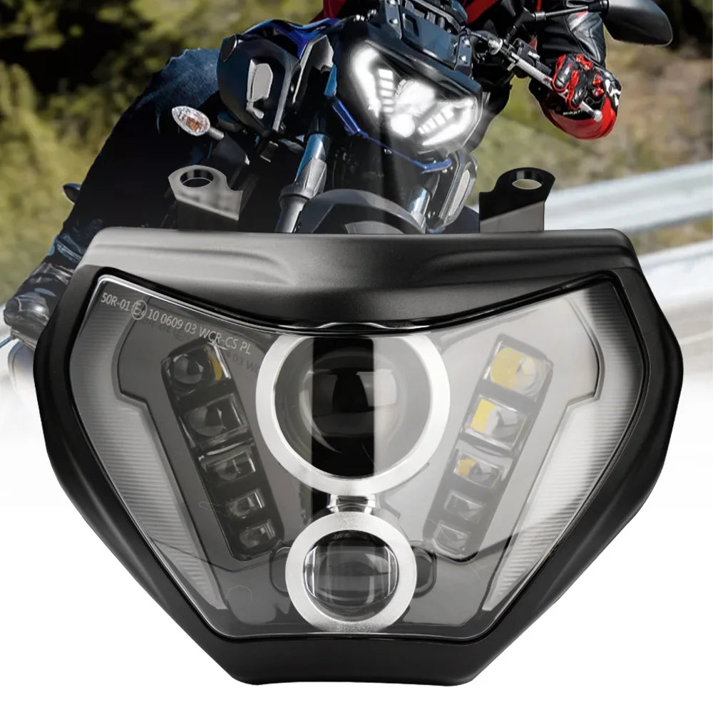 MT07 MT09 Headlight LED Lamp MT07 2018 2019 For YAMAHA H4 Headlight MT09 FZ09 2014 2015 2016 DRL 110W MT-07 MT-09 DRL Light