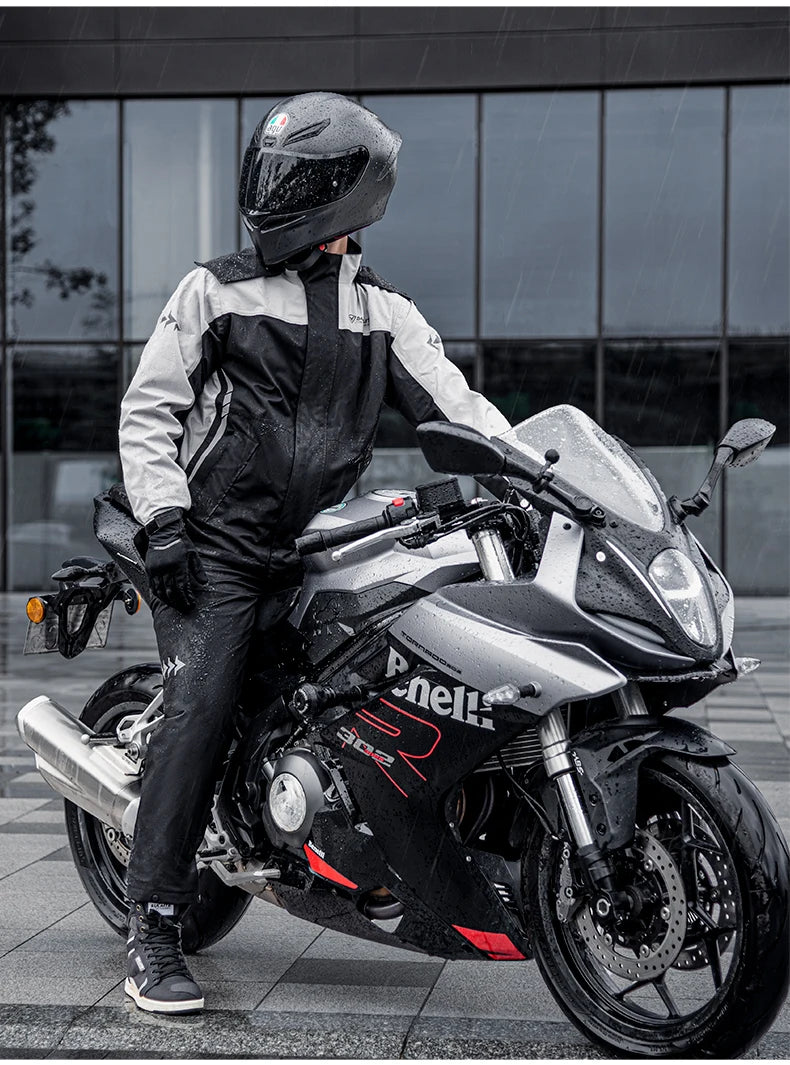 SULAITE Rain Suit Motorcycle Rain Gear Suit for Men & Women Jackets & Pants Reflective Waterproof Breathable Rainsuit