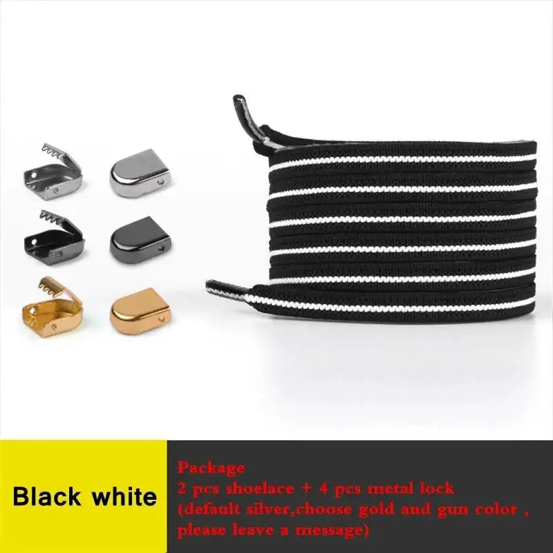 Elastic Flat Shoelaces No Tie Shoe Laces Outdoor Leisure Sneakers Quick Safety Flat Shoe Lace Kids and Adult Unisex Lazy Laces