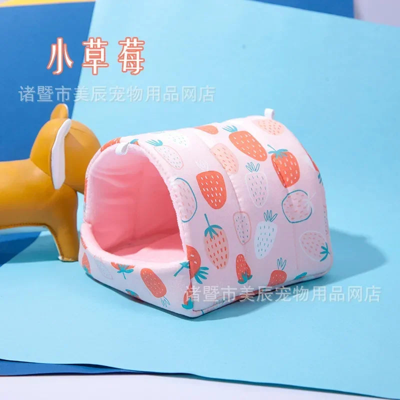 Hamster House Guinea Pig Nest Small Animal Sleeping Bed Winter Warm Cotton Mat Soft Accessories For Rodent Guinea Pig Rat Rodent