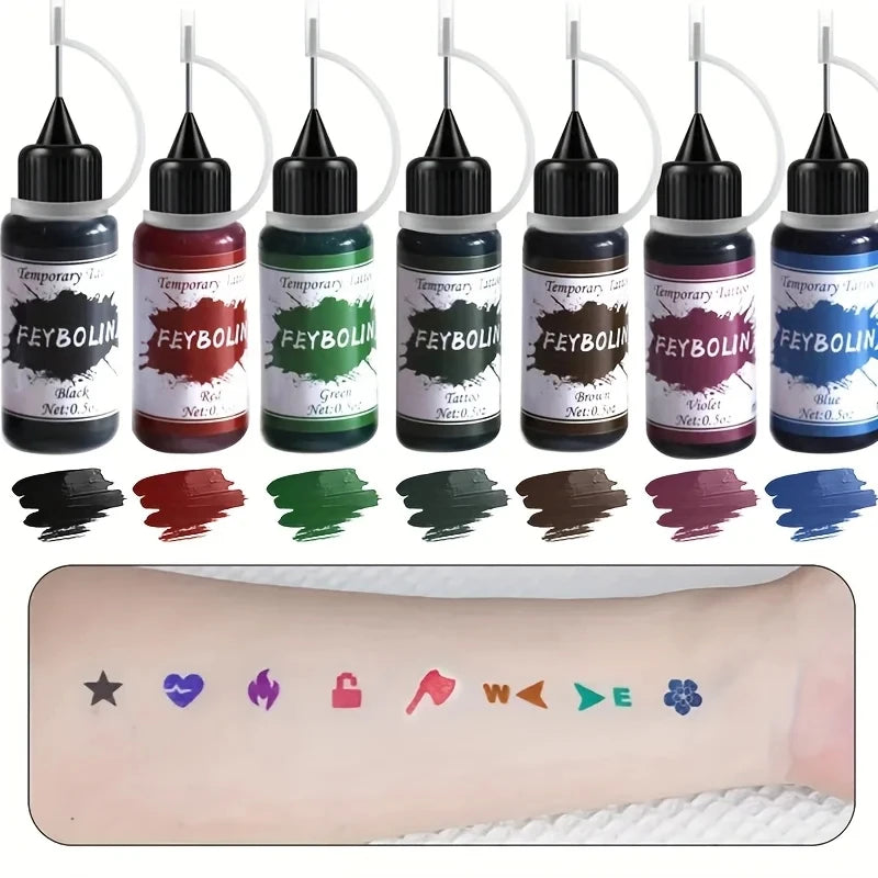 Colorful Tattoo Juice Paste,Easy-to-Use Henna Tattoo For Body Paint DIY Tattoos Temp, DIY Fake Tattoo Semi Permanent For Women