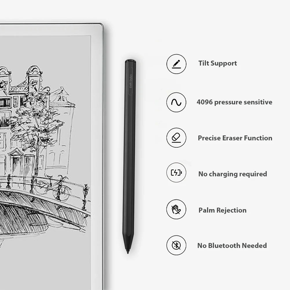 For reMarkable 2 Pen with 4096 Pressure Sensitivity Eraser Palm Rejection Tilt Sensing EMR Stylus Pen for reMarkable Accessories