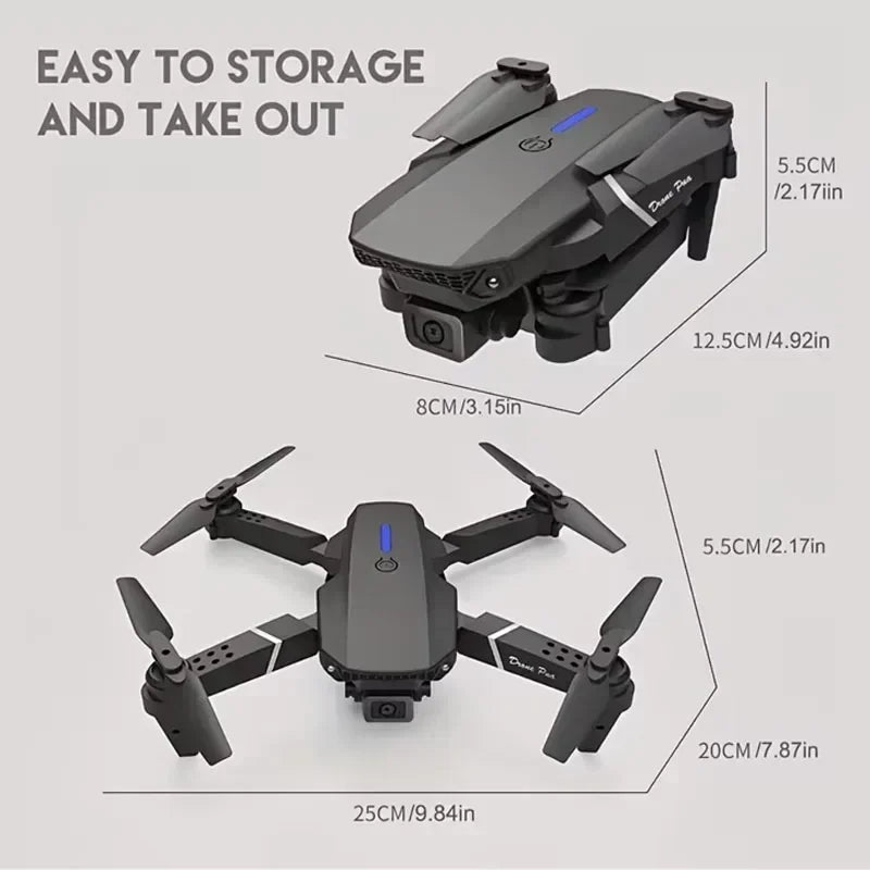 4K Aerial Photography UAV E88Pro RC Drone With 1080P Wide Angle Dual HD Camera Foldable RC Helicopter WIFI FPV Toy Gifts