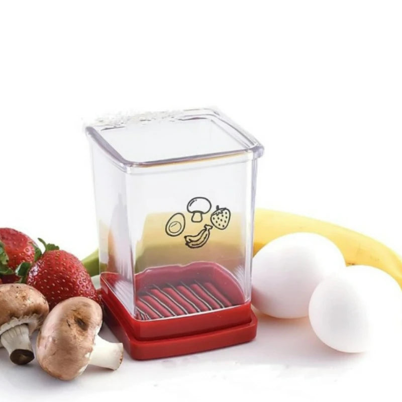 Strawberry Slicer - Fruit Slicer with Container - Pro Soft Food Chopper - Detachable Fruit Cutter Chopp gadget