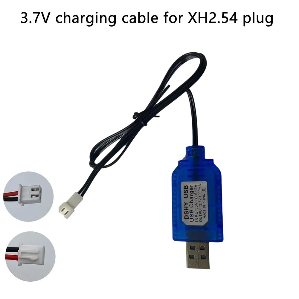 USB charging cable XH 2.54 plug/PH2.0 plug charger USB charger with indicator light with protection for 3.7V battery charger