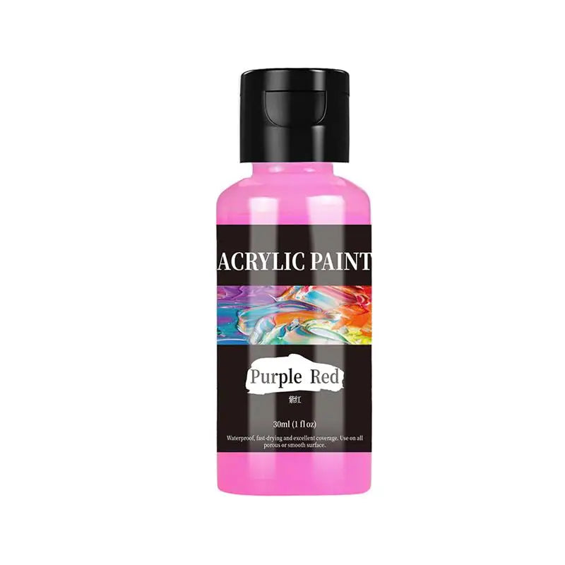 24 Colour Acrylic Paint Colors Bottled Acrylic Paint Set Paint For Fabric Clothing Painting Rich For Leather DIY Pigment