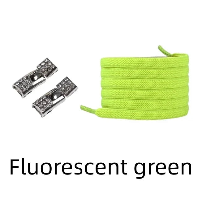 Elastic Laces Sneakers Diamond Cross Locks Shoelaces Without ties Kids Adult 8MM Width No Tie Shoe laces Rubber Bands Shoelace