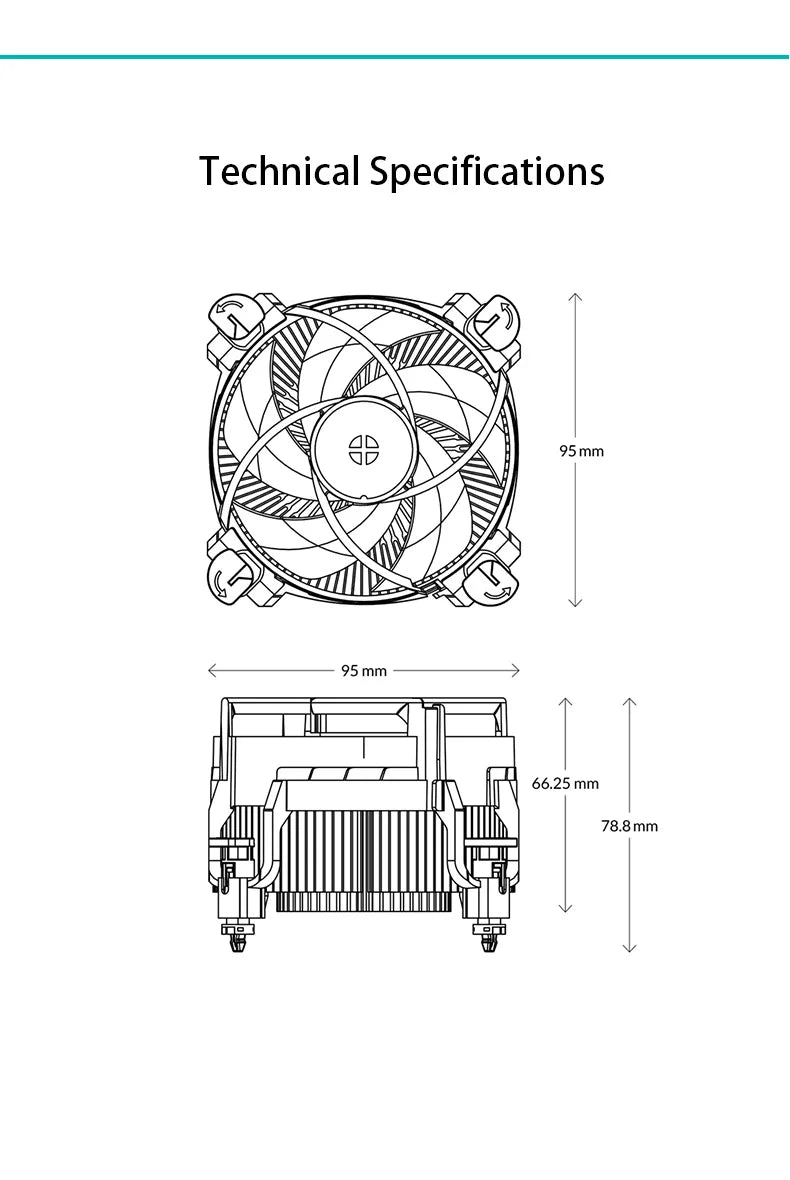 ARCTIC Alpine 17 - Intel CPU Cooler, 92 mm PWM Fan, Radial Heatsink, Top Blower, Intel LGA 1700, 4-Pin Connector