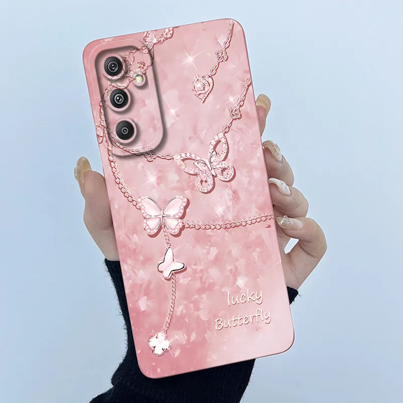 For Samsung Galaxy M34 M35 5G F34 5G Simplicity Flowers Liquid Shockproof Silicone Soft Phone Cover For SamsungM34 5G Case
