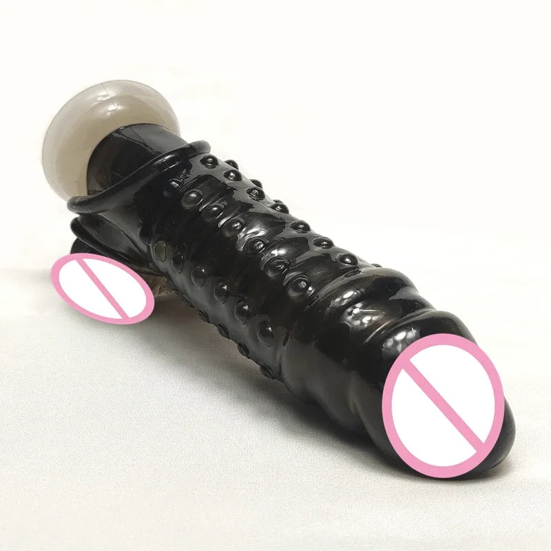 Soft Penis Extender Condom Silicone Reusable Penis Sleeve Flexible Glans Penis Enlarger Delay Ejaculation Adult Sex Toys For Men