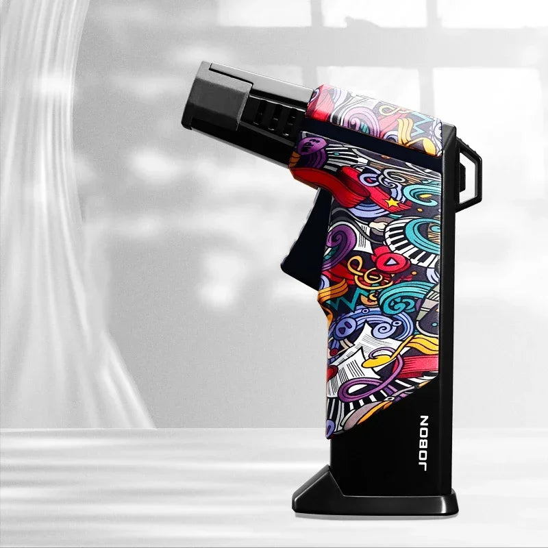 JOBON Multiple-uses Spray Gun Welding Gun Windproof Strong Blue Flame Gun Lighter with Flame Lock Non-slip Base Ignition Gadgets